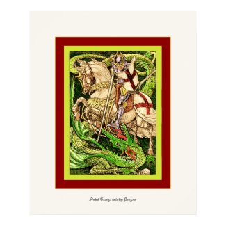 St. George and the Dragon ~ Vintage Art Nouveau print