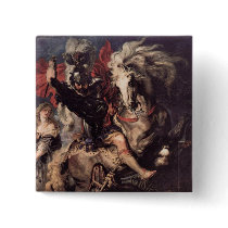St George Fighting the Dragon Pinback Button