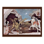 St. George Fighting The Dragon By Uccello Paolo Post Card