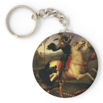 St. George Fighting the Dragon, Raphael, Raffaello Keychain