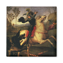 St. George Fighting the Dragon, Raphael, Raffaello Fridge Magnets