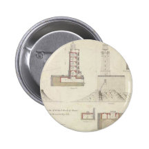 St. George Reef Lighthouse Schematics Pinback Buttons