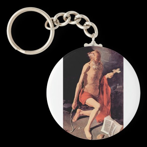 St. Hieronymous by Georges de La Tour Keychains