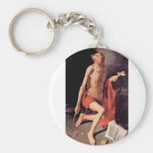 St. Hieronymous by Georges de La Tour Keychains