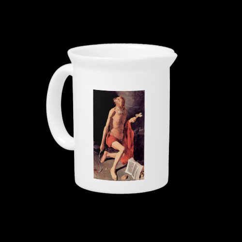 St. Hieronymous by Georges de La Tour Beverage Pitcher