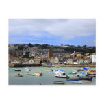 st., ives, harbour, cornwall, postcard