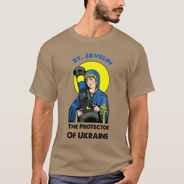 St Javelin The Protector Of Ukraine T Shirt Zazzle