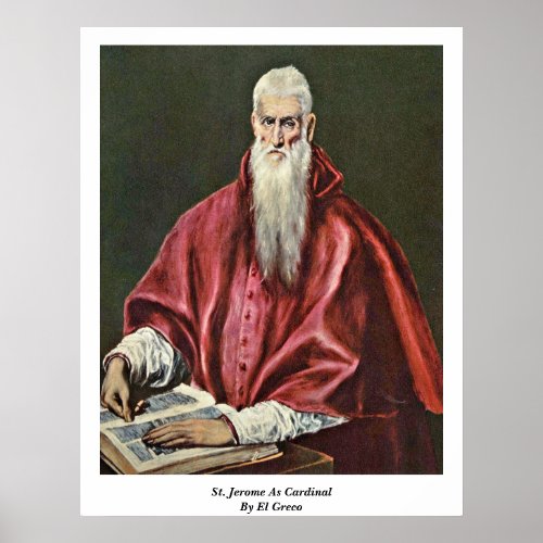 St. Jerome As Cardinal By El Greco Posters