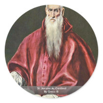 St. Jerome As Cardinal By Greco El Round Sticker