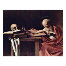 St. Jerome Writing By Michelangelo Merisi Da Carav Custom Invitations