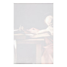 St. Jerome Writing By Michelangelo Merisi Da Carav Stationery Design