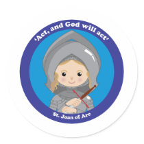 St. Joan of Arc Round Stickers