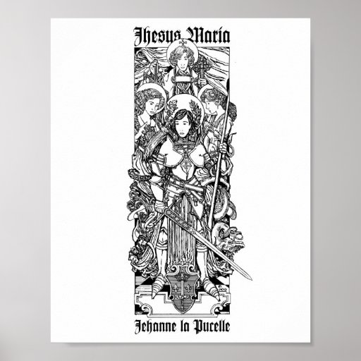 St. Joan of Arc with her Voices 8" x 10" Print