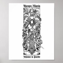 St. Joan of Arc with her Voices 8" x 10" Print