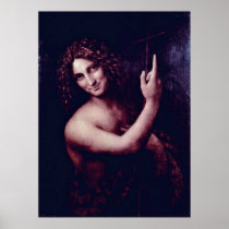 St. John the Baptist by Leonardo da Vinci Posters