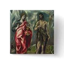 St John the Evangelist and St. John the Baptist Pinback Button