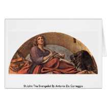 St.John The Evangelist By Antonio Da Correggio Card