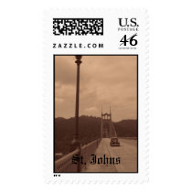 St. Johns Bridge Old Car Stamp by portlandneighborhood St. Johns Bridge Old Car Stamp