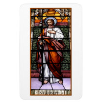 St. Joseph pray for us - stained glass window Rectangular Magnet