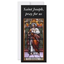 St. Joseph pray for us - stained glass window Personalized Rack Card