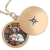 St. Joseph Stained Glass Window Necklace
