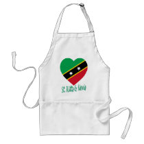 St Kitts and Nevis Flag Heart aprons