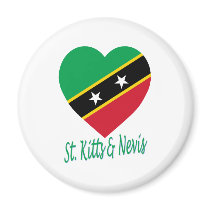 St Kitts and Nevis Flag Heart magnets