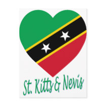 St Kitts and Nevis Flag Heart Postcard