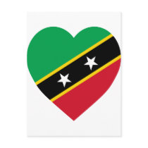St Kitts and Nevis Flag Heart postcards