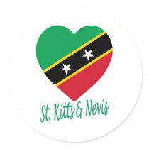 St Kitts and Nevis Flag Heart stickers