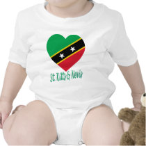 St Kitts and Nevis Flag Heart t-shirts