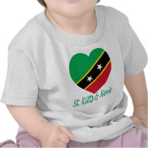 St Kitts and Nevis Flag Heart t-shirts