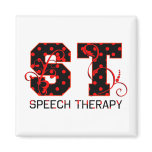 st letters black and red polka dots shadow magnets
