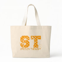 st letters orange and white polka dots bag
