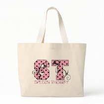 st letters pink and black polka dots bags