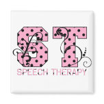 st letters pink and black polka dots magnets