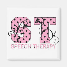st letters pink and black polka dots refrigerator magnets