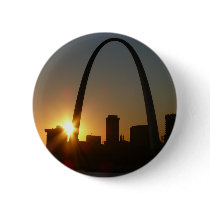 St. Louis Arch Sunset buttons by imperialsalsa St. Louis Arch Sunset buttons