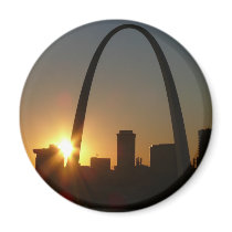 St. Louis Arch Sunset magnets by imperialsalsa St. Louis Arch Sunset magnets