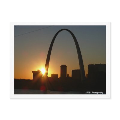 St. Louis Arch Sunset Post Cards by imperialsalsa
