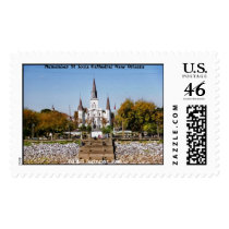 St Louis Cathedral from Moonwalk postage by nyksla St Louis Cathedral from Moonwalk postage