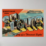 St. Louis, Missouri - Large Letter Scenes 2 Posters