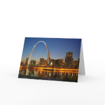 St. Louis Missouri on the Mississippi by Night Card