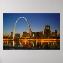 St. Louis Missouri on the Mississippi by Night Print