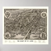 St. Louis, MO Panoramic Map - 1907 Print