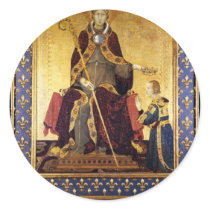St. Louis Of Toulouse Crowned His Brother Robert Round Stickers