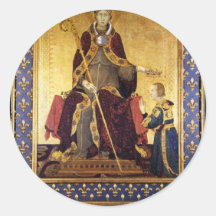 St. Louis Of Toulouse Crowned His Brother Robert Round Stickers