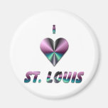 St. Louis -- Purple & Turquoise Refrigerator Magnets