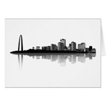 St. Louis Skyline Greeting Card (b/w)