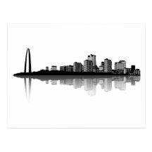 St. Louis Skyline Postcard (b/w)